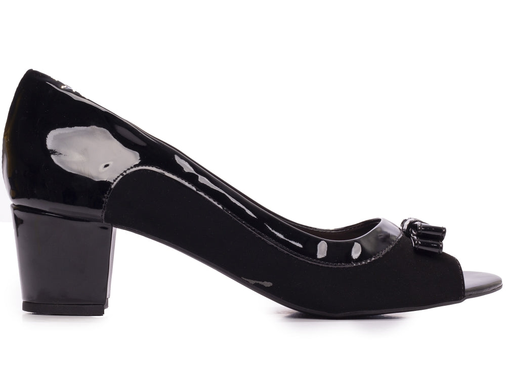 Stunning Low Chunky Heel Peep Toe Shoe