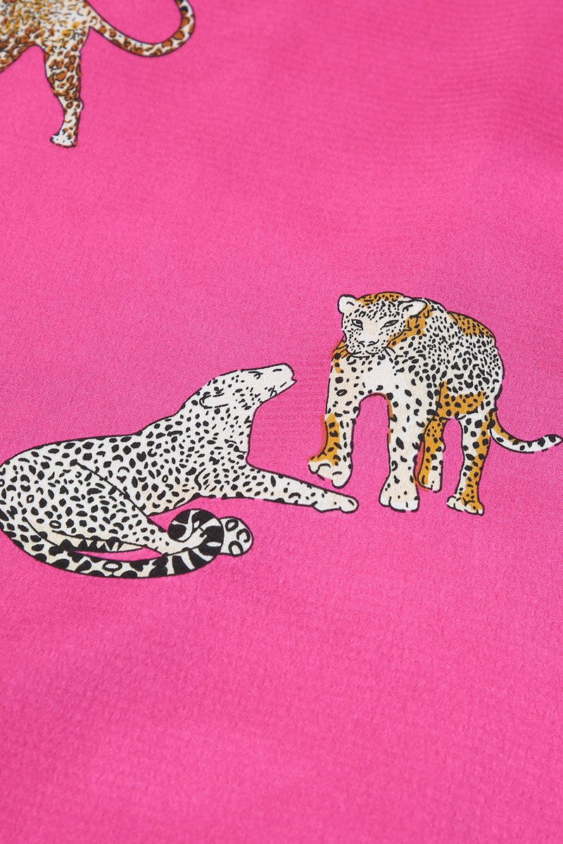 Camisa de cetim com estampa animal - Nannipaty