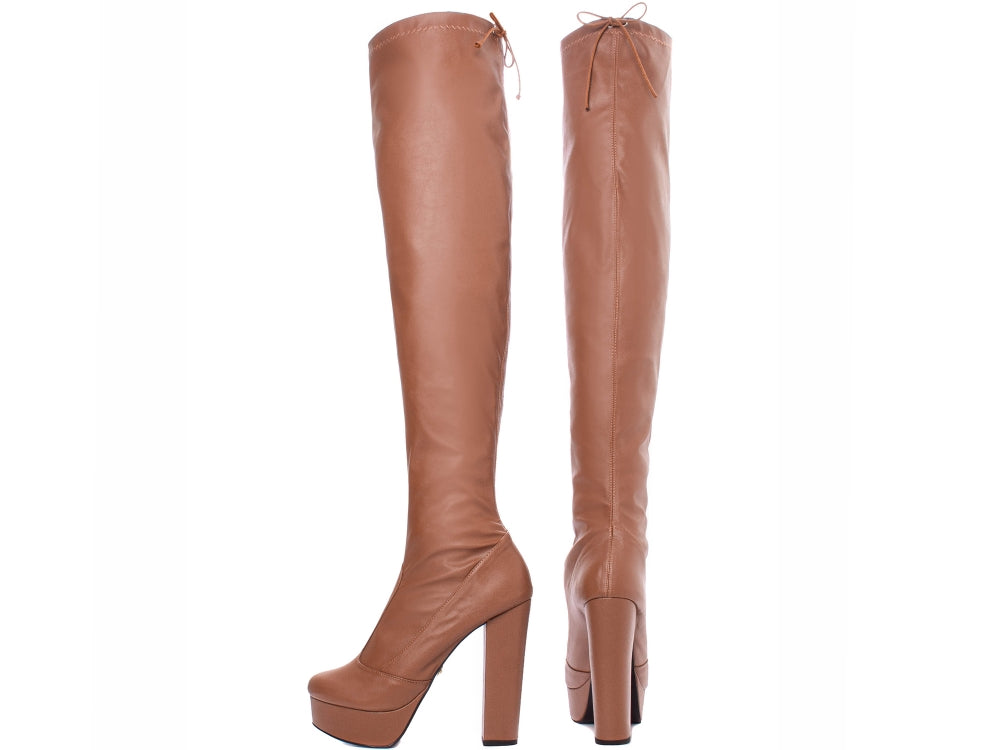 Stunning Caramel Over-the-Knee Boots