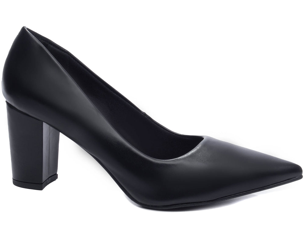 Pump Shoe with Thick Block Heel