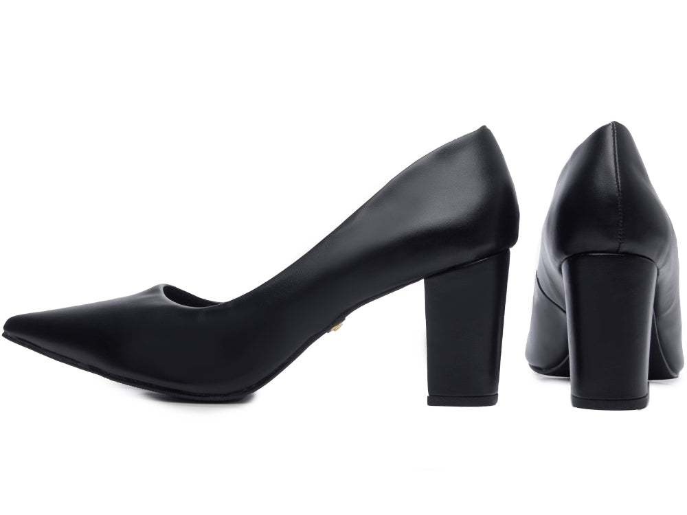 Pump Shoe with Thick Block Heel