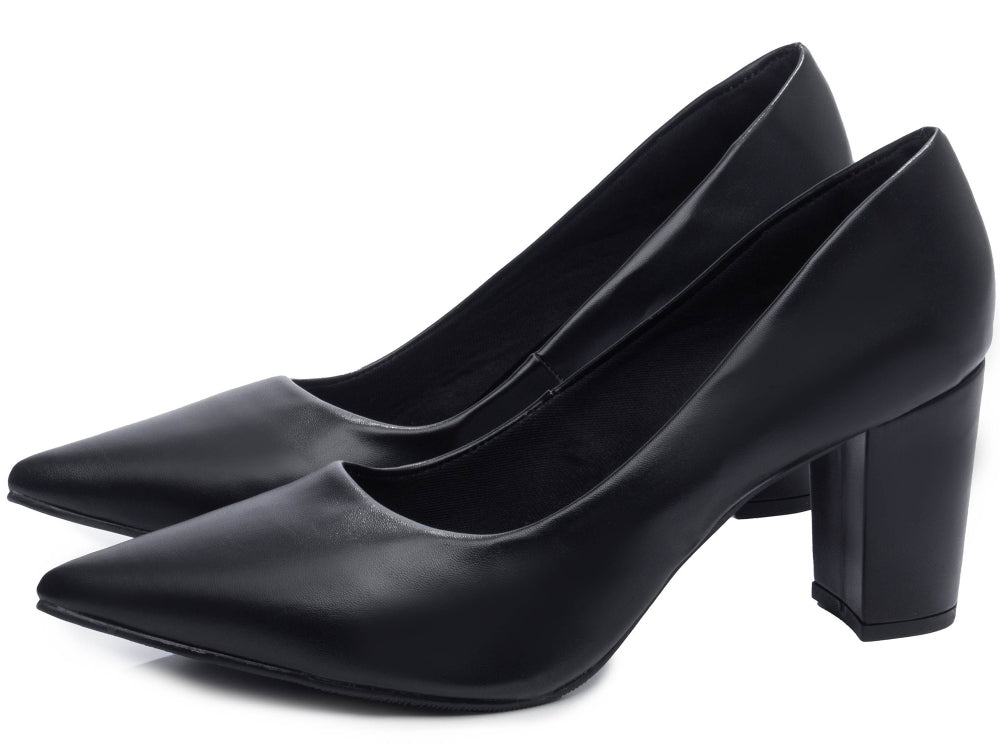 Pump Shoe with Thick Block Heel