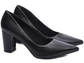 Pump Shoe with Thick Block Heel