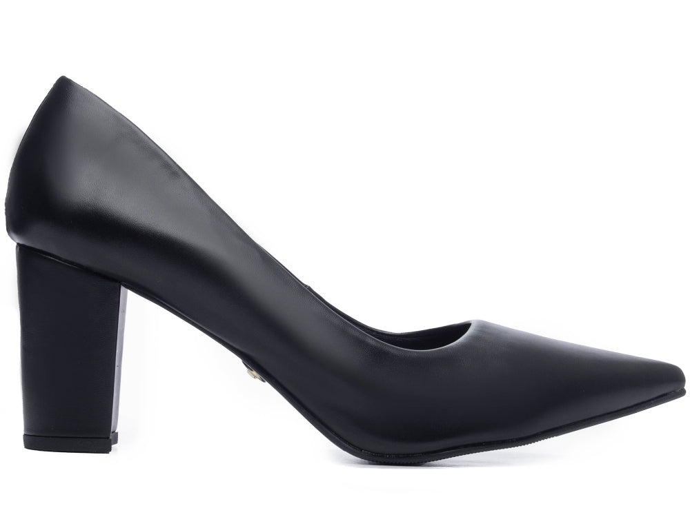 Pump Shoe with Thick Block Heel