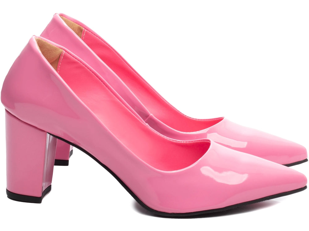 Pump Shoe with Thick Block Heel