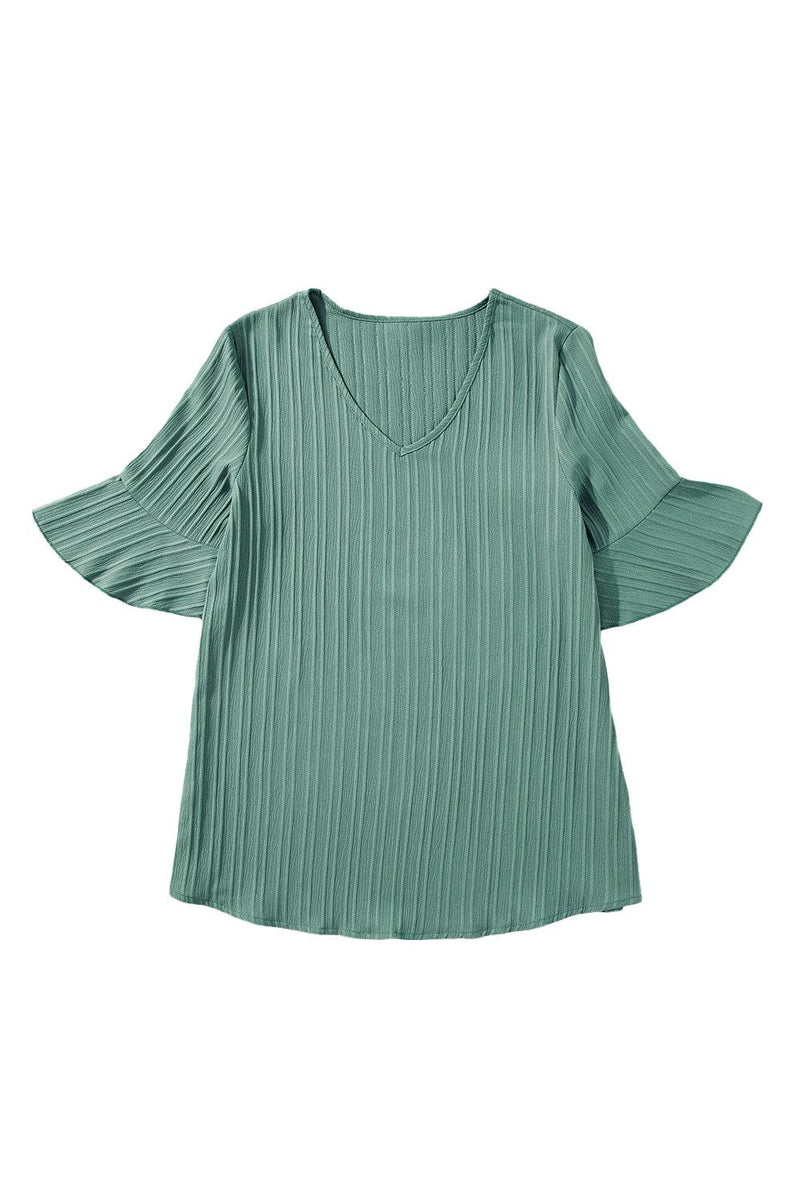 Blusa texturizada com decote em V - Nannipaty