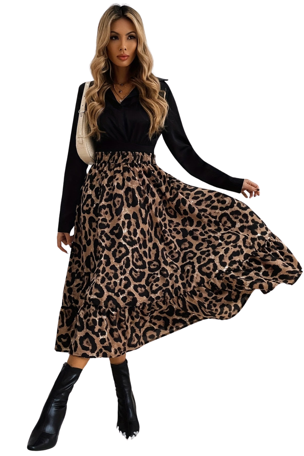 Elegant Leopard Print Skirt