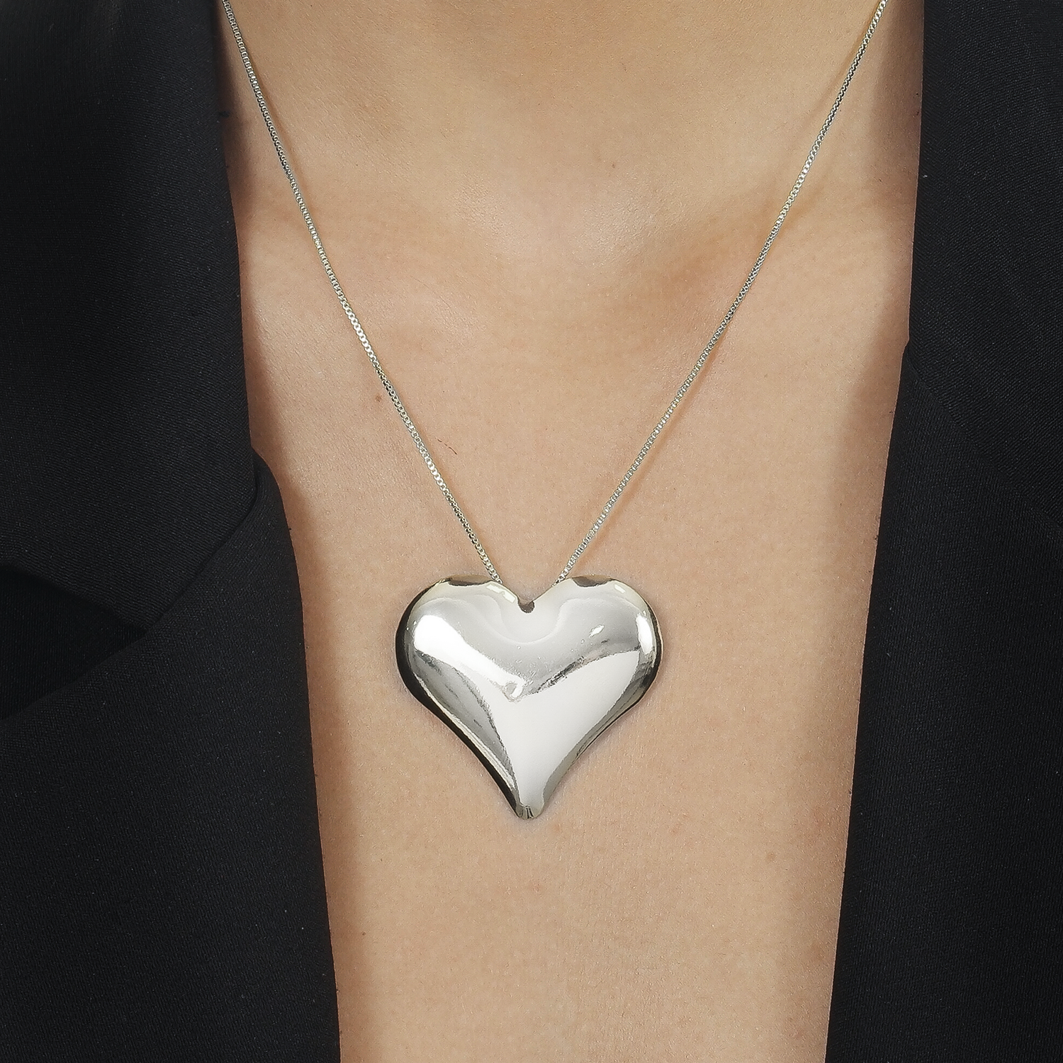 Plain Silver Heart Necklace