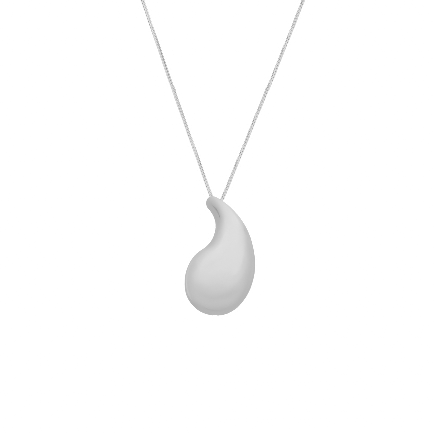 Silver Curved Drop Necklace