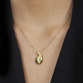 Gold Curved Drop Necklace