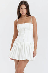 Vestido Branco Plissado - Nannipaty