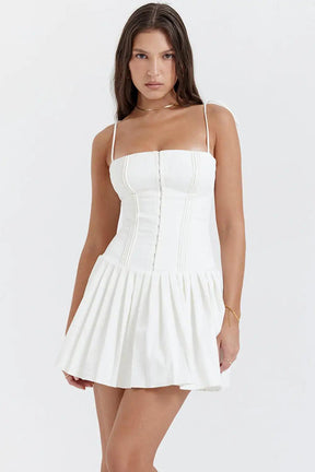 Vestido Branco Plissado - Nannipaty