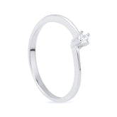 Solitaire Silver Ring with Zirconia