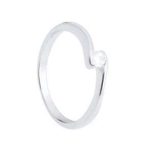 Solitaire Silver Ring with Zirconia Light Point