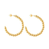 Gold Hoop Earrings Studded with Balls