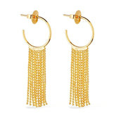 Gold Hoop and Fringe Earring