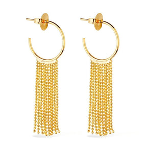 Gold Hoop and Fringe Earring