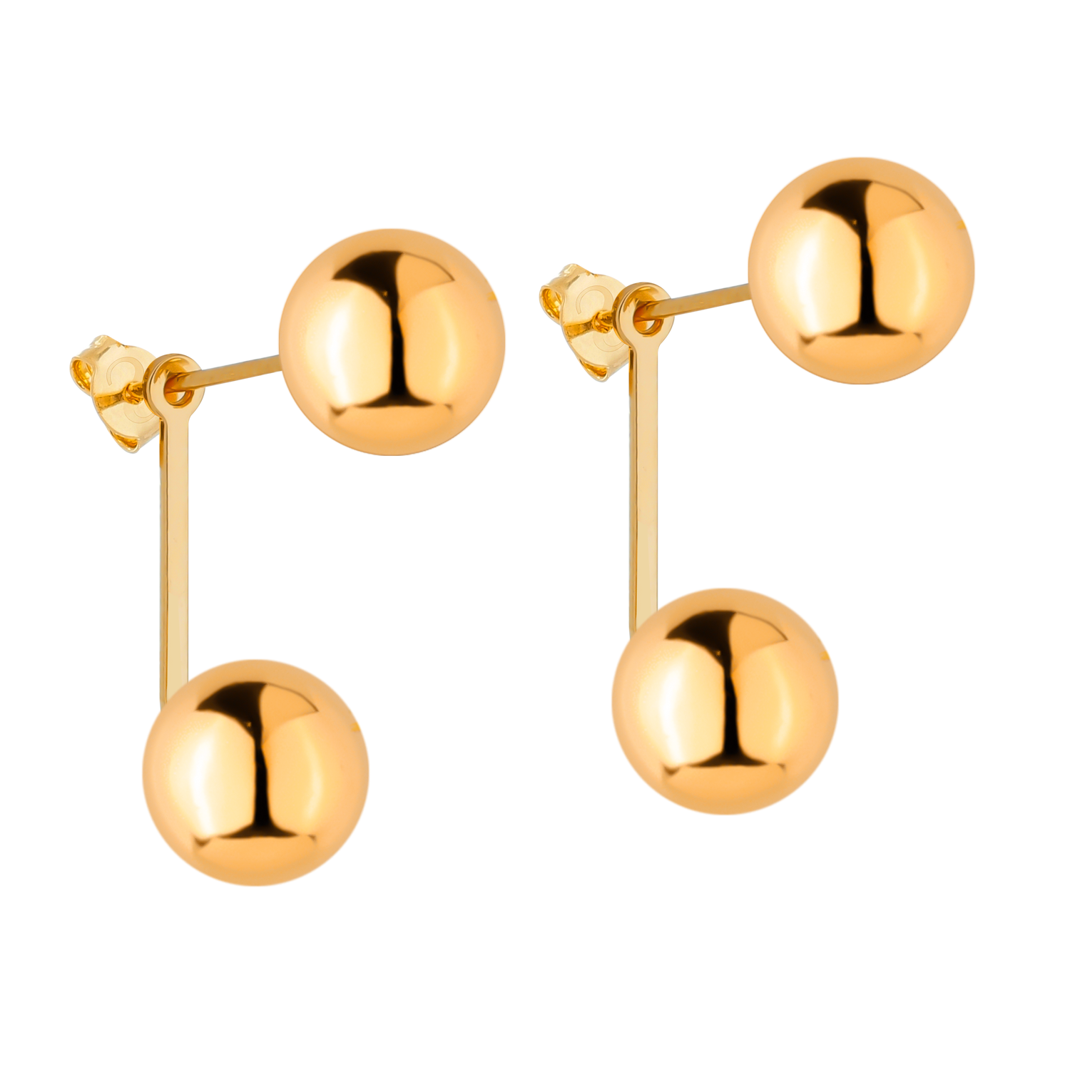 Golden Double Ball Earring