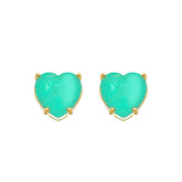 Green Heart Gold Earring