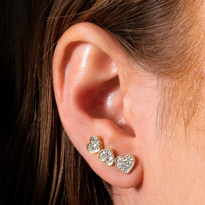 Gold Heart Ear Cuff Earring with Zirconia