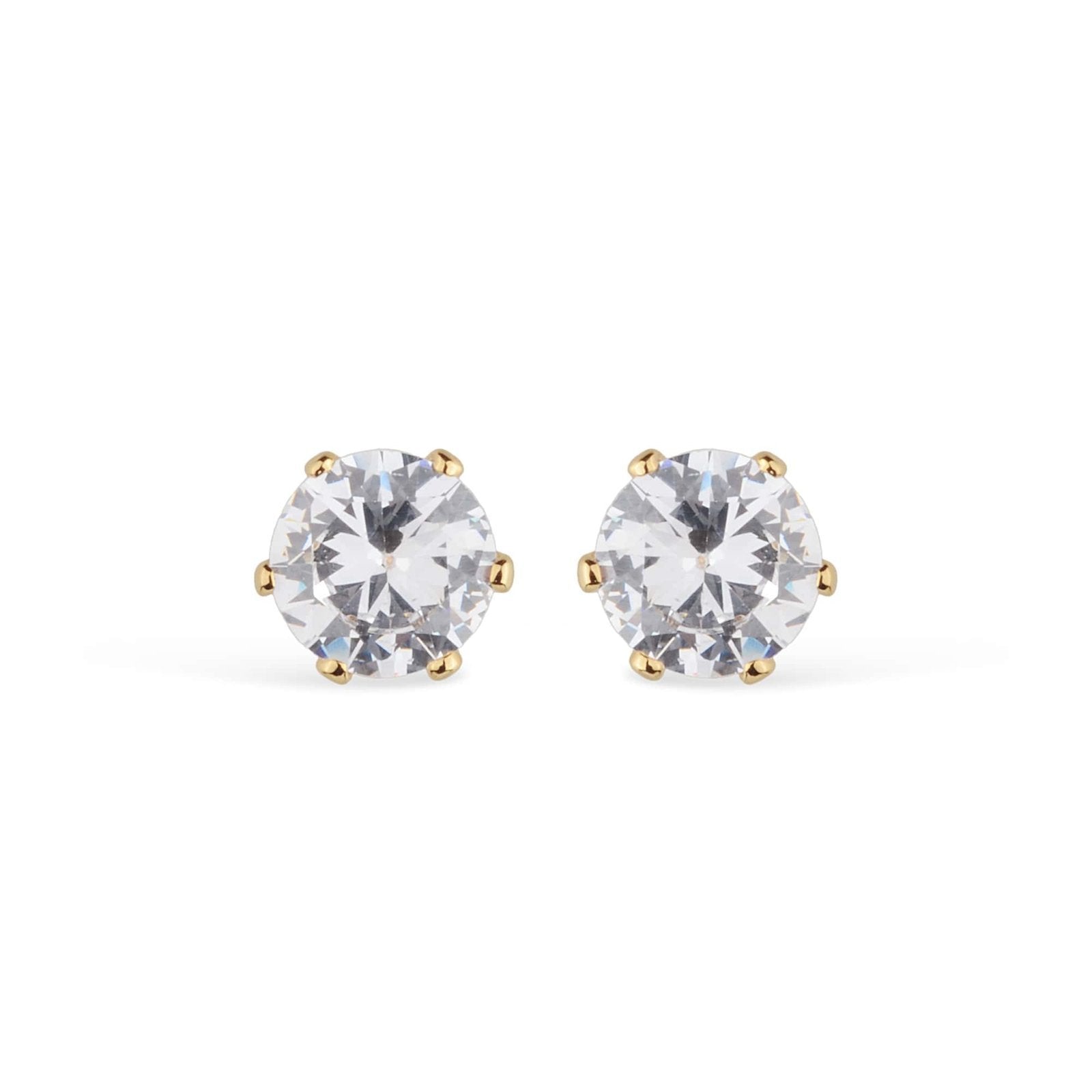 Small Gold Zirconia Point of Light Earring