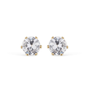 Small Gold Zirconia Point of Light Earring