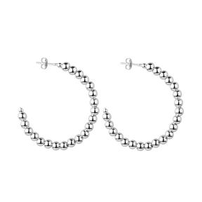 Silver Hoop Earring Studded with Balls