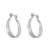 Silver Plated Medium Plain Hoop Earring