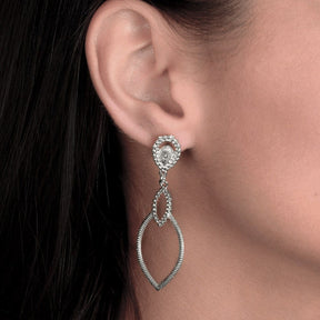 Luxury Silver Drop Gala Earring