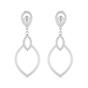 Luxury Silver Drop Gala Earring