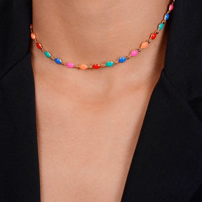 Colorful Gold Chocker with Extender