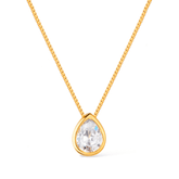 Gold Zirconia Drop Necklace