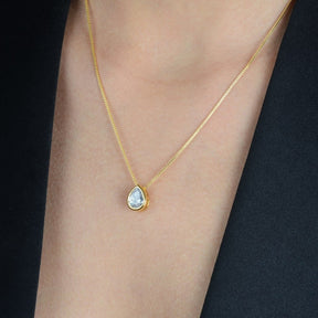 Gold Zirconia Drop Necklace