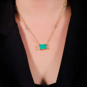 Golden Necklace of Green Rectangles and Points of Lights