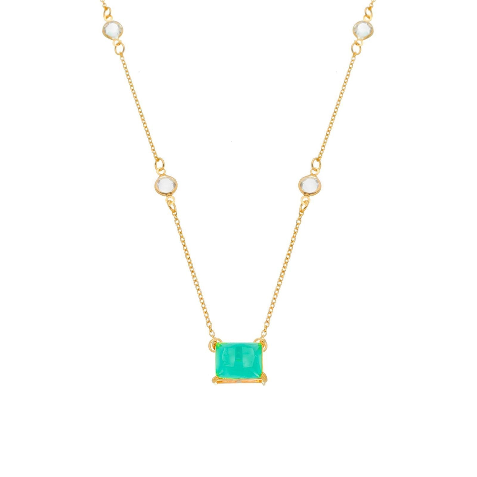 Golden Necklace of Green Rectangles and Points of Lights