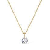 Gold Necklace with Zirconia Point of Light