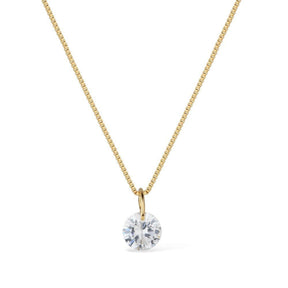 Gold Necklace with Zirconia Point of Light