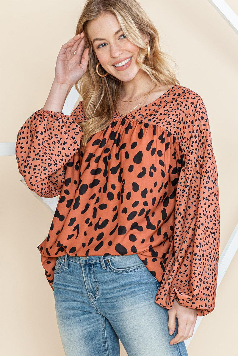 Blusa túnica marrom leopardo - Nannipaty