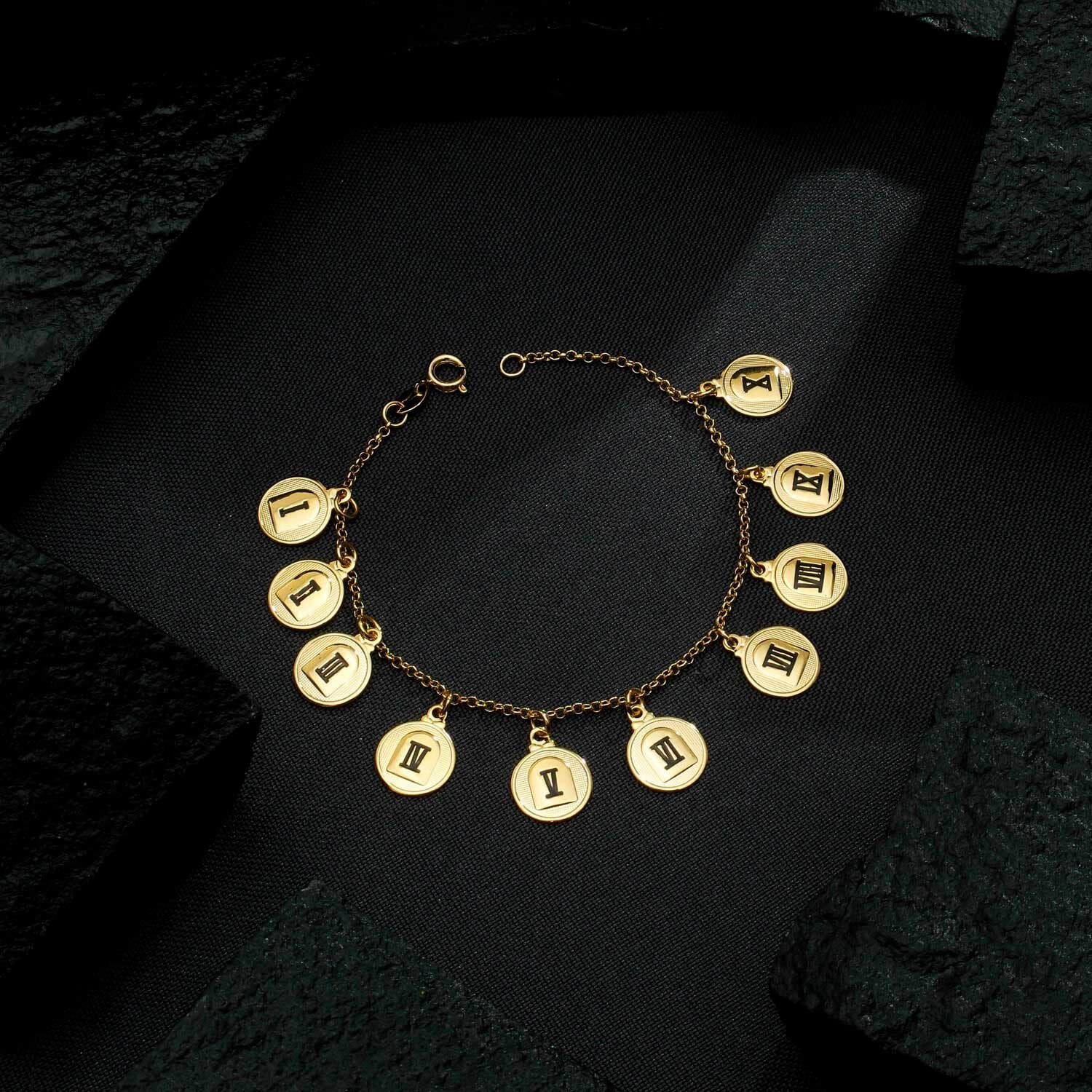 Gold Bracelet 10 Ten Commandments