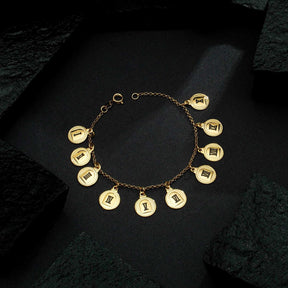 Gold Bracelet 10 Ten Commandments