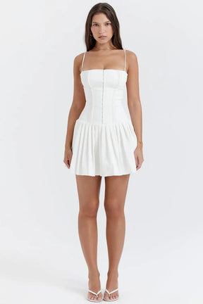 Vestido Branco Plissado - Nannipaty